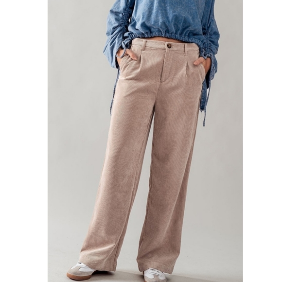 Private Label Pants - JUNIORS ELASTIC BACK WAIST CORDUROY PANTS